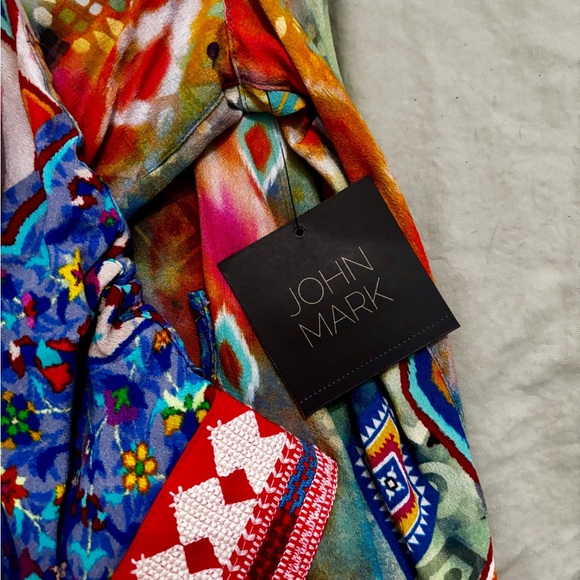 John Mark Multicolor Geometric Blouse - Picture 4 of 11